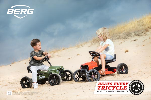 מכונית פדלים לילדים דגם Buzzy Jeep Sahara של חברת BERG