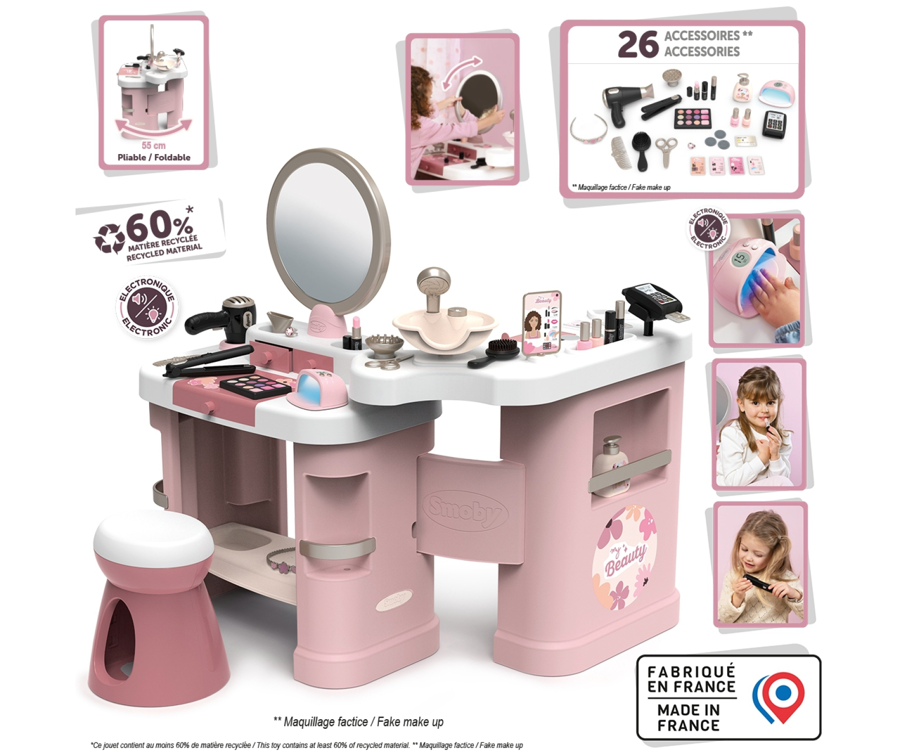 מרכז יופי לילדים שיער דגם Beauty Center של חברת Smoby מצרפת – תמונה 7