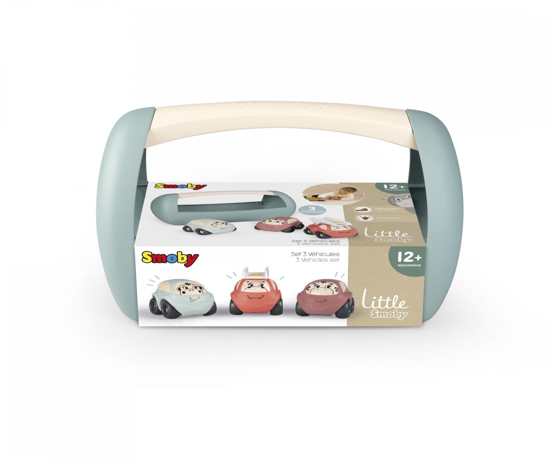 סט רכבים מעוצבים לילדים כולל קופסה לנשיאה ואחסון של חברת Smoby – תמונה 4